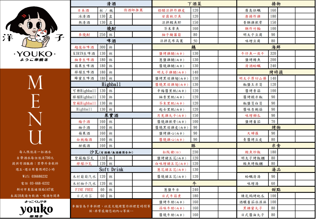 [新竹・竹科美食] YOUKO 洋子串燒き｜主打雞料理的日式復古昭和風宵夜居酒屋