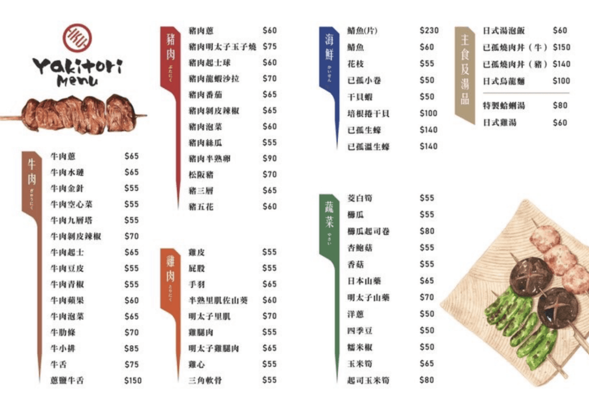 [竹北串燒・居酒屋] (已歇業)已孤串燒 IKU YAKITORI｜位在喜來登飯店旁的時尚新潮日式居酒屋 是下班後放鬆小酌的好去處