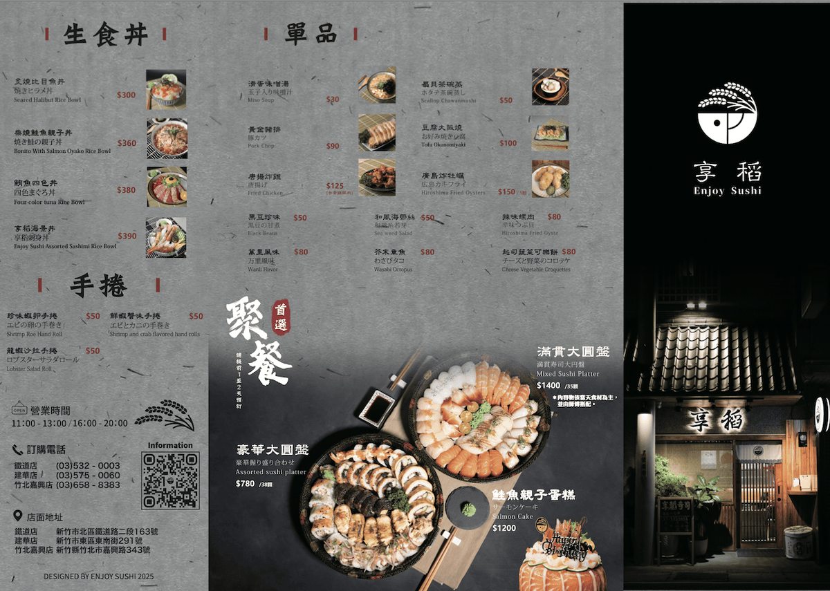 [新竹・竹北日式料理] 享稻Enjoy Sushi竹北嘉興店｜新竹人氣壽司品牌插旗竹北喜來登商圈 打造首間內用門市 平價美味再升級
