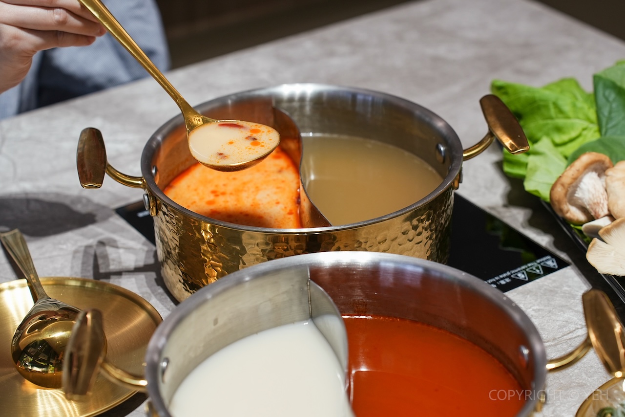 [新竹火鍋] 桃金鍋物竹北高鐵門市｜一人鴛鴦鍋也能儀式感滿分！手搖飲＋炸物＋生乳銅鑼燒一次滿足（附菜單）