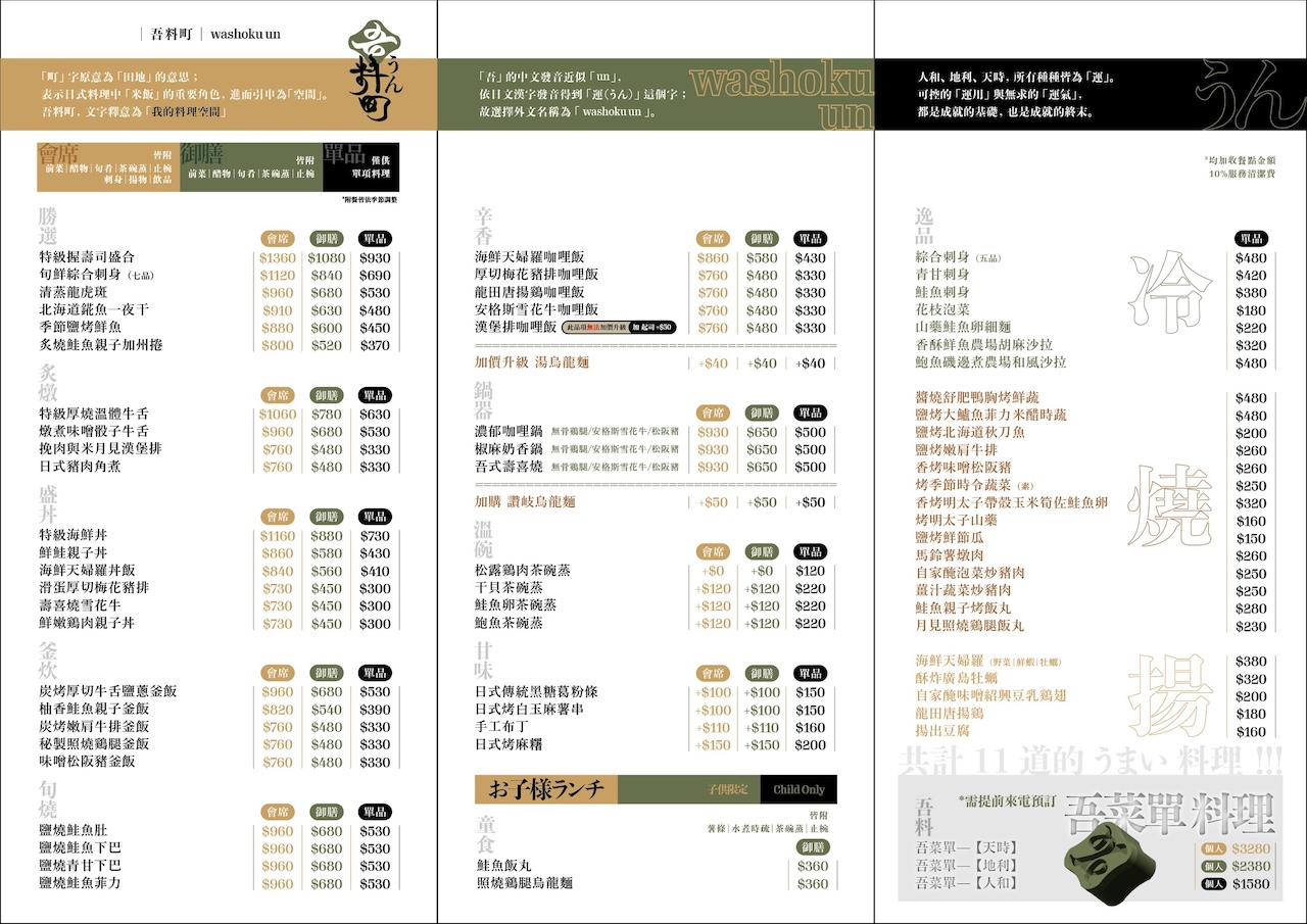 [新竹・竹北日式] 吾料町 日式料理｜新竹高鐵站周邊 以米食為主軸的精緻御膳、壽司、釜飯